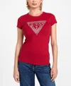 Guess Women's Short-sleeve Mixed Bling Logo R3 T-shirt In Red