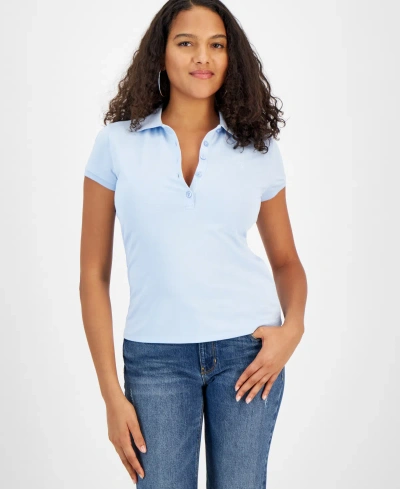 Guess Women's Short-sleeve Polo Shirt In Arctic Sky