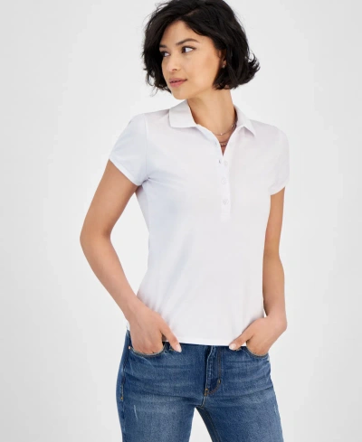 Guess Women's Short-sleeve Polo Shirt In Pure White