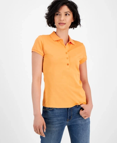 Guess Women's Short-sleeve Polo Shirt In Sun Stone