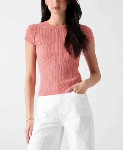 Guess Women's Short-sleeve Crew Neck Sweater In Pink