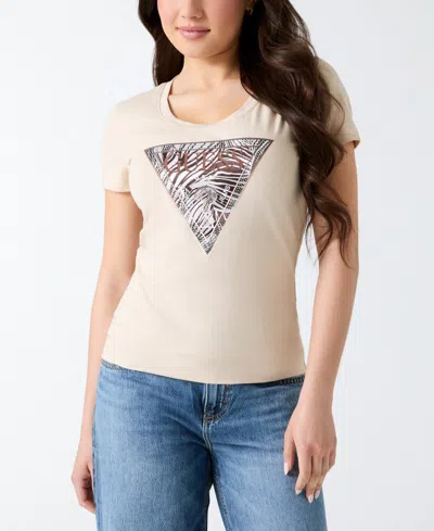 Guess Women's Short-sleeve Triangle Design T-shirt In Brown