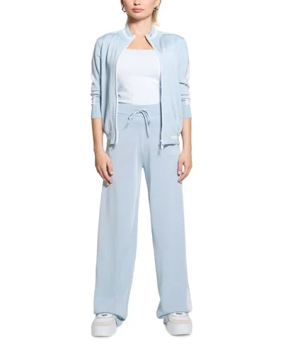 Guess Women's Side Stripe Pull-on Knit Pants In Aerial Blue