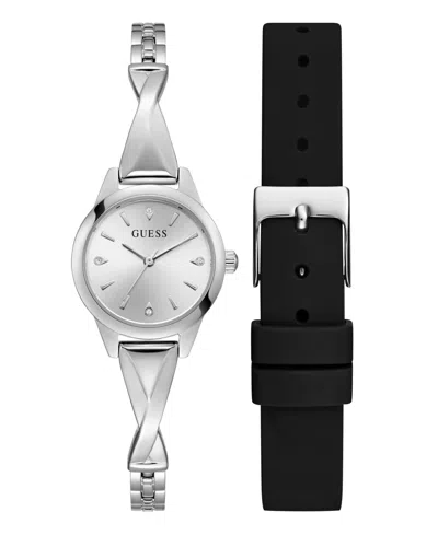 Guess Women's Silver Tone Analog Watch, 26mm In Transparent