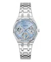 Guess Women's Silver Tone Multi-function Watch, 36mm In Metallic