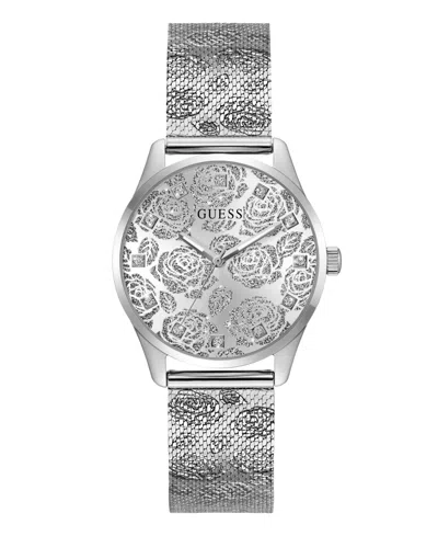 Guess Women's Silver-tone Steel Mesh Watch 36mm