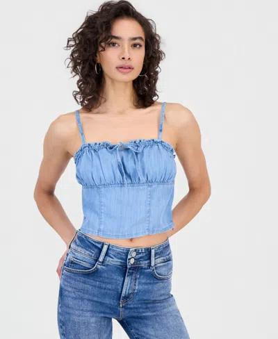 Guess Women's Sleeveless Alora Denim Top In Blue