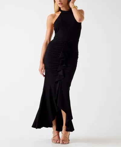 Guess Elle Halter Evening Dress In Black