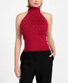 Guess Minara Turtleneck Halter Sweater In Red