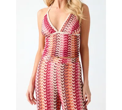 Guess Women's Sleeveless Halter V-neck Knit Top In Multi