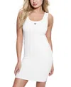 Guess Women's Sleeveless Ribbed Scoop-neck Tank Dress In Pure White