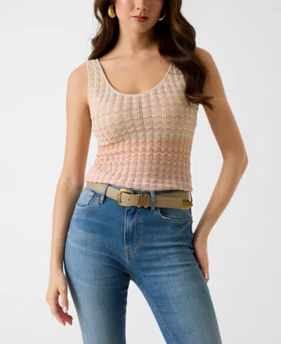 Guess Women's Sleeveless Scoop Neck Tank Top Sweater In Neutral