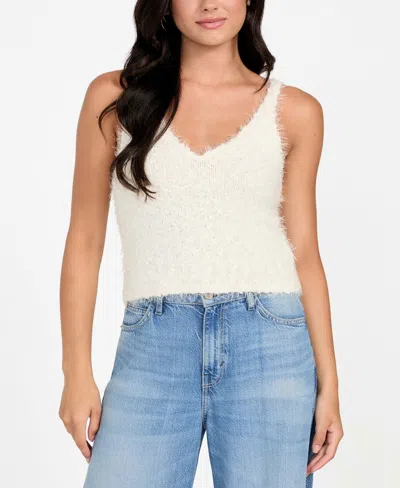 Guess Women's Sleeveless Sweater Tank Top In White