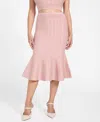 Guess Sofie Mermaid Midi Skirt In Pink