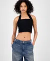 Guess Sofie Rib Crop Halter Top