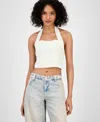 Guess Sofie Rib Crop Halter Top