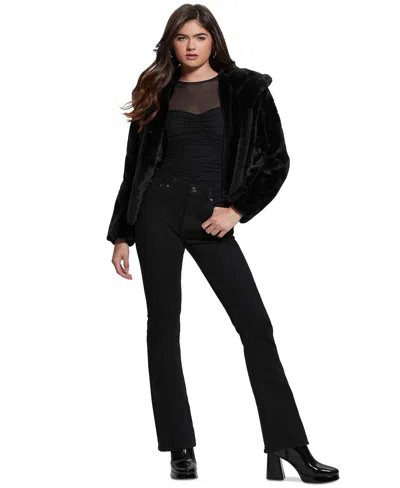 Guess Women's Sophy Faux-fur Jacket In Black