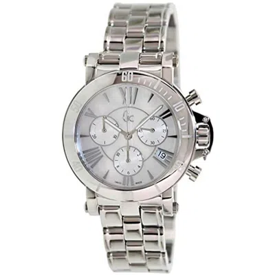 Guess Women's Sport Chronograph White Mop Dial Watch In Metallic