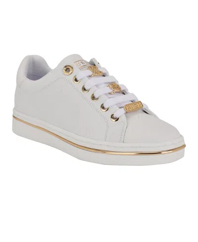 Guess Women's Stasey Charms Lace-up Sneaker In Gold