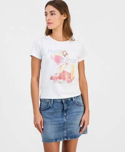 Guess Women's Strawberry Girl Short-sleeve Baby T-shirt In White