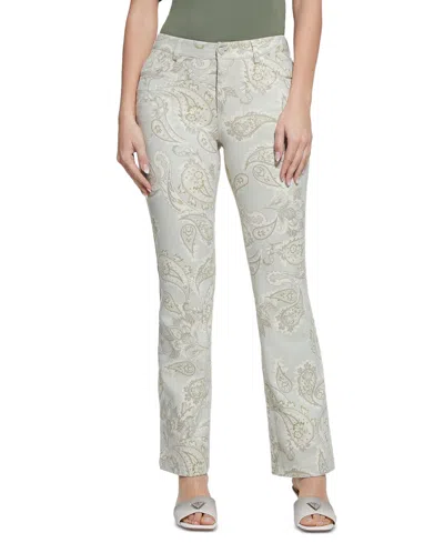 Guess Women's Suede Paisley Bootcut-leg Pants In Natural Paisley Print