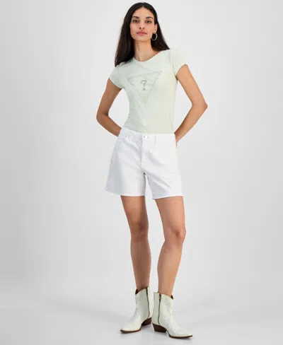 Guess Women's Super Relaxed High-rise Denim Shorts In Pure White