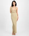 Guess Women's Surplice Sleeveless Ribbed Knit Dress In Neutral