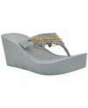 Guess Sutton Platform Wedge Sandal In Blue
