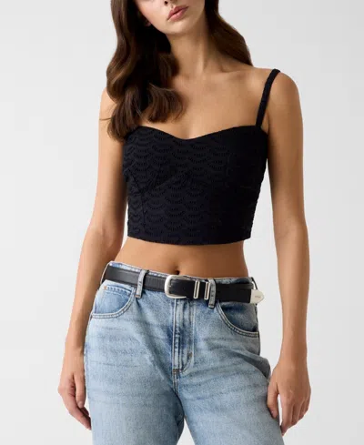Guess Women's Sweetheart Neck Top In Black