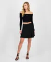 Guess Women's Tamara Flared Tweed Skirt In Black
