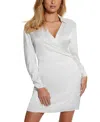 Guess Women's Tanya Collared Long-sleeve Dress In Cream