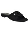 Guess Women's Tarishae One Band Quattro-g Slip On Flat Sandals In Black Logo
