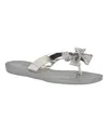 Guess Women's Tata Eva Sparkle Bow Flip Flop Sandals In Silver