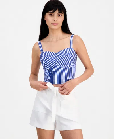 Guess Women's Tecla Cotton Bustier Top In Blue