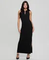 Guess Women's Tessie Hardware Side-slit Maxi Dress In Jet Black A996