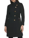 Guess Womens Wool Blend Textured Pea Coat In Black