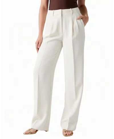 Guess Women's Theoline Perfect Pant Wide-leg High-rise Pants In Cream White