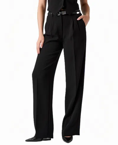Guess Women's Theoline Perfect Pant Wide-leg High-rise Pants In Jet Black