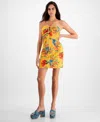 Guess Women's Tina Printed Cotton Eyelet Halter Bodycon Dress In Parrot Paradise Print