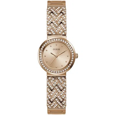 Guess Women's Treasure Rose Gold Dial Watch In Multi