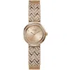 Guess Women's Treasure Rose Gold Dial Watch In Gold