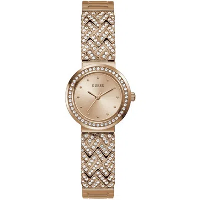 Guess Women's Treasure Rose Gold Dial Watch In Multi