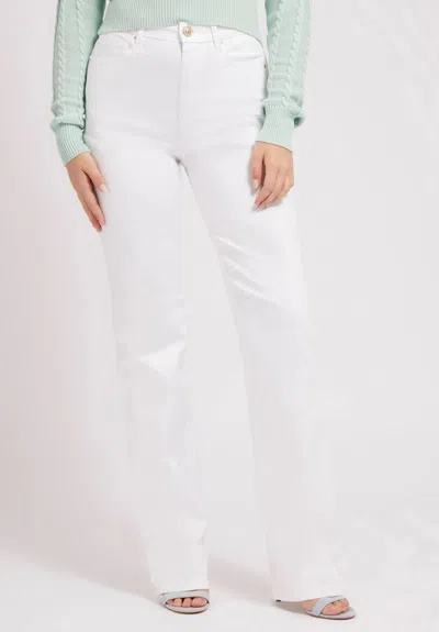 Guess Women's Trousers  W2ba63 W93ce Pop 70s G011 In White