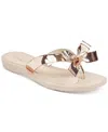 Guess Women's Tutu Eva Fashion Bow Detail Flip Flop Sandals In Rose Gold Mirror Metallic