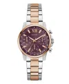 Guess Women's Two-tone Multi-function Watch, 36mm In Gold