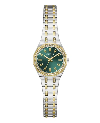 Guess Women's Two-tone Stainless Steel Watch, 25mm In Silver