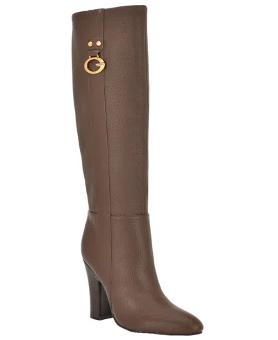 Guess Women's Tyne Block Heel Tall Boots In Brown