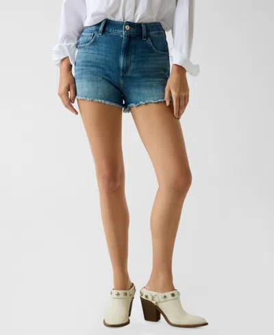 Guess Women's Vintage-inspired Mom High-rise Shorts In Blue