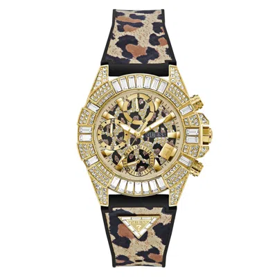 Pre-owned Guess Women's Watch Iconic 40th Gw0814l3 Silicone