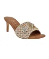 Guess Women's Weekful Embellished Mid Heel Sandals In Light Natural Multi